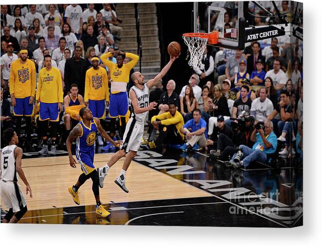 Nba Pro Basketball Canvas Print featuring the photograph Golden State Warriors V San Antonio by David Dow