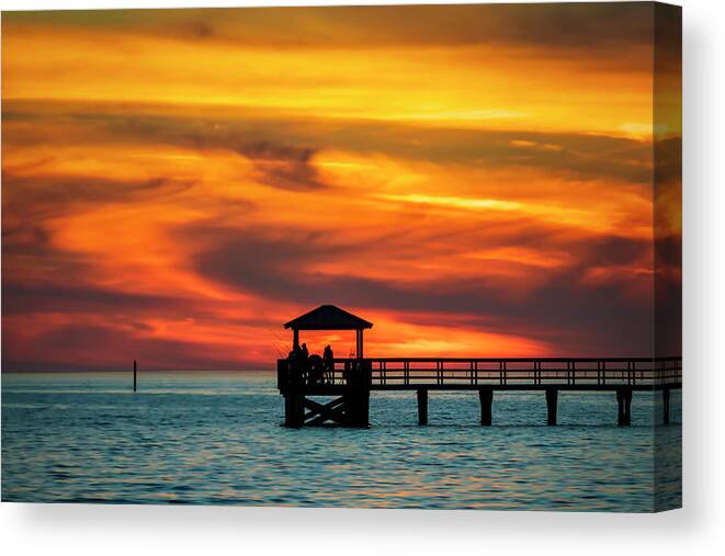 Landscape Canvas Print featuring the photograph Golden Sunset by JASawyer Imaging
