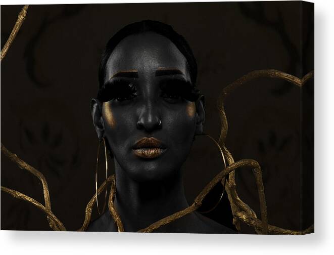 Gold Canvas Print featuring the photograph Gold'n'black I by Dov Fuchs