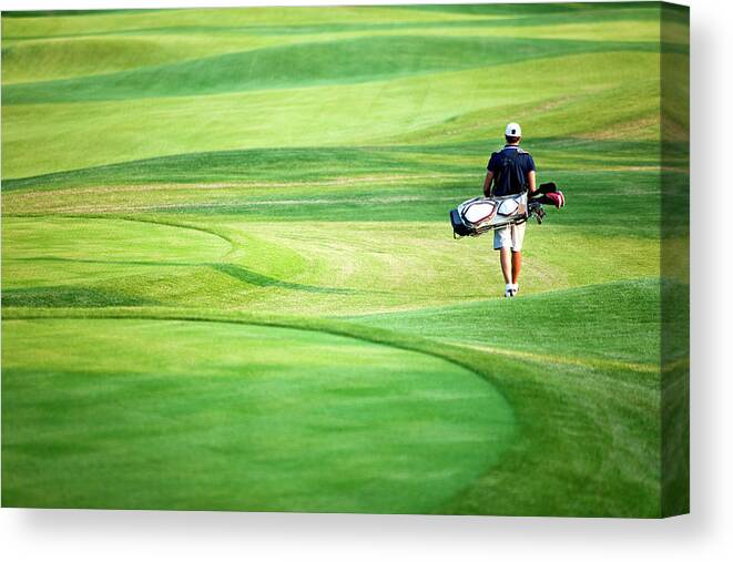 Sand Trap Canvas Print featuring the photograph Golfer by Logosstock