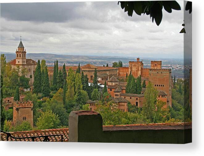 Granada Canvas Print featuring the photograph Granada, Spain - Alhambra by Richard Krebs