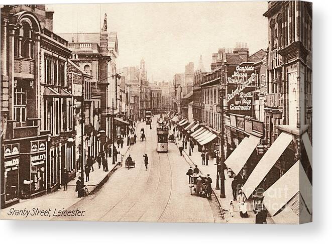 Leicester Canvas Print featuring the photograph Granby Street Leicester by Heidi De Leeuw