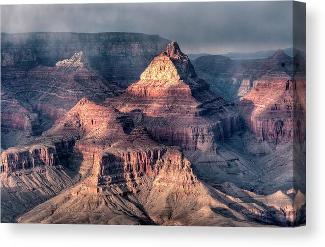 Geology Canvas Print featuring the photograph Grand Canyon, View From South Rim by Mark Newman