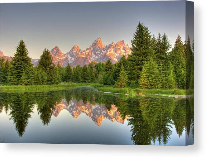 Scenics Canvas Print featuring the photograph Grand Teton Mountains by Kencanning