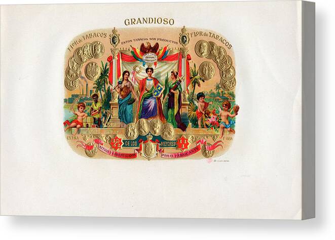 People Cigar Canvas Print featuring the painting Grandioso by Art Of The Cigar