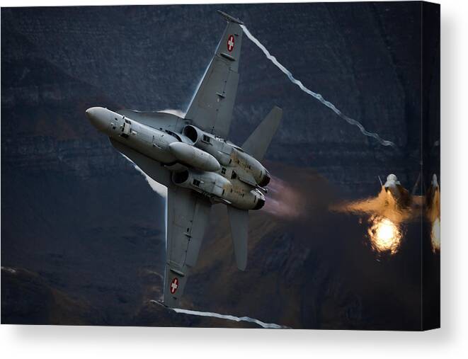 Aircraft Canvas Print featuring the photograph Great Escape by Piotr Wrobel