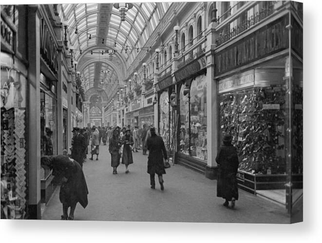 People Canvas Print featuring the photograph Great Western Arcade by Humphrey Spender