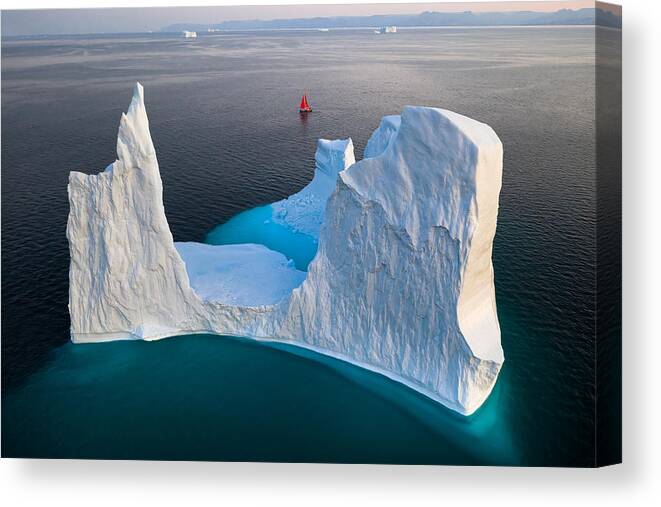 Drone Canvas Print featuring the photograph Greenland by Gerald Macua