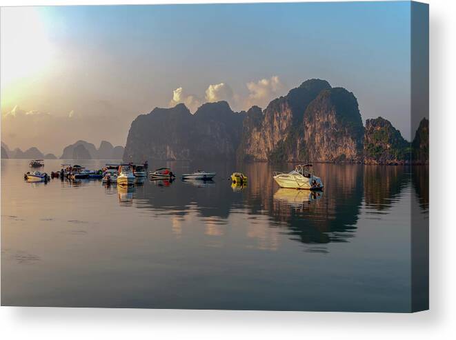 Ha Long Bay Canvas Print featuring the photograph Ha Long Bay #2 by Gouzel -