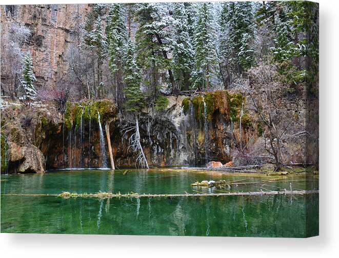 Nature Canvas Print featuring the mixed media Hanging Lake 6 by Angelina Tamez