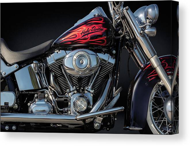 Harley Davidson Canvas Print featuring the photograph Harley Davidson Softail by Andy Romanoff