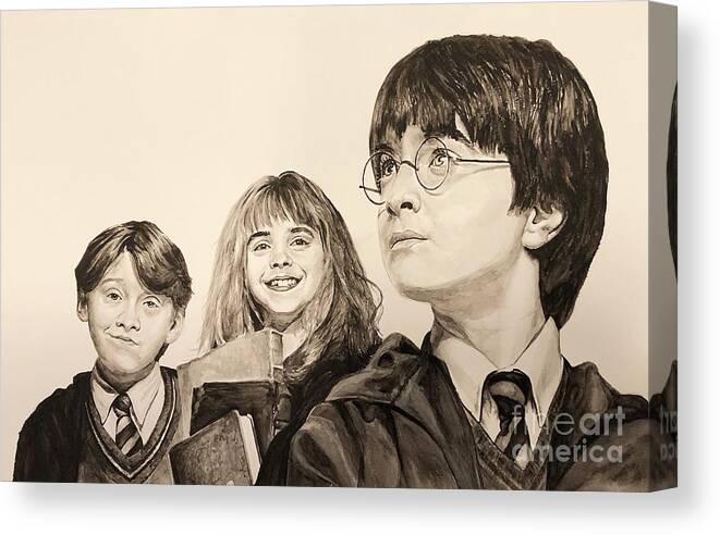 Harry Potter Canvas Print featuring the painting Harry Potter by Tamir Barkan