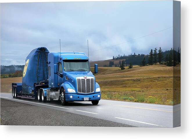 Theresa Tahara Canvas Print featuring the photograph Hauling Happiness With A Peterbilt by Theresa Tahara