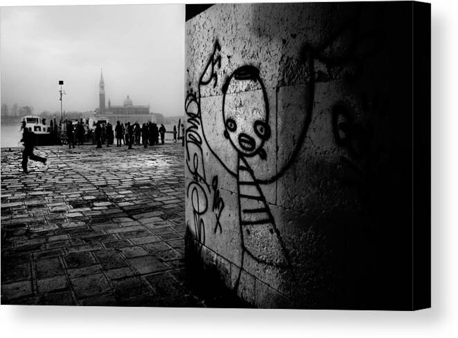 Grafitti Canvas Print featuring the photograph He Knows.. by Andrei Graph