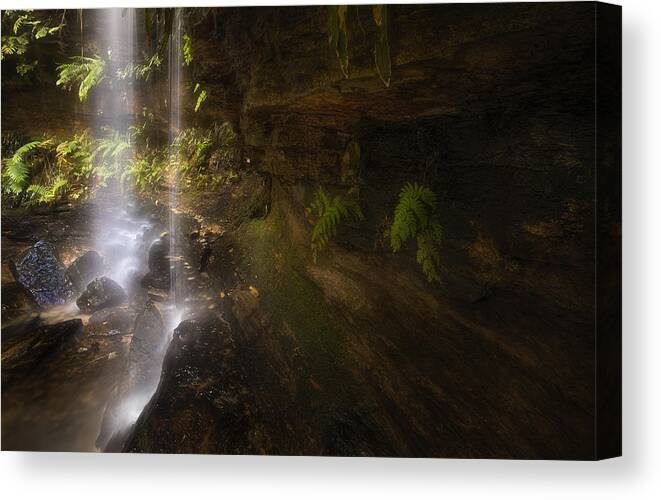 Waterfalls Canvas Print featuring the photograph Hidden Waterfalls (2) by Yan Zhang
