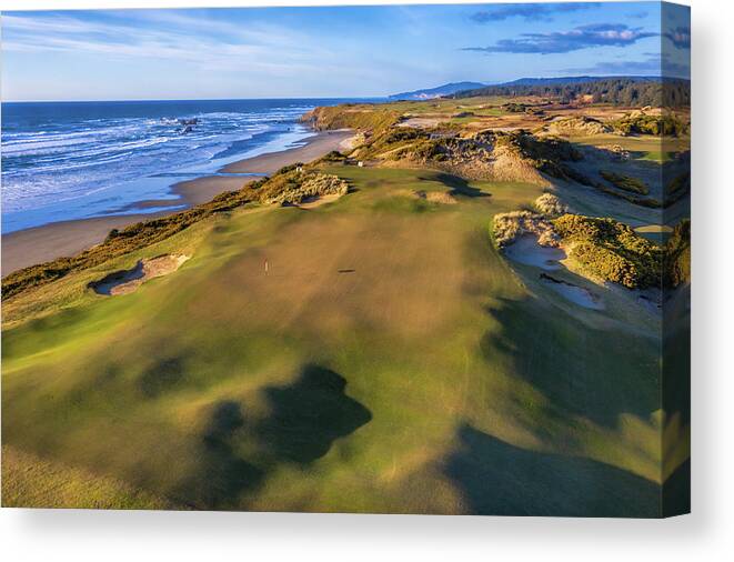 Bandon Dunes Canvas Print featuring the photograph Hole 7 Old Macdonald Golf Course by Mike Centioli