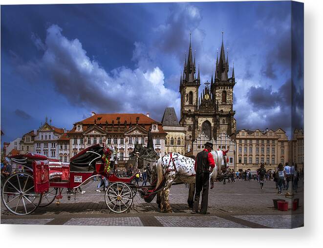 Person Canvas Print featuring the photograph Horse Carriage by Anita Singh