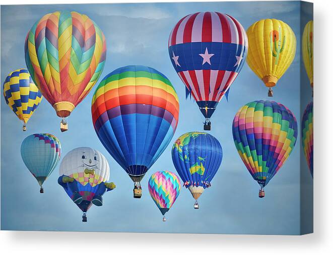 Hot Air Balloons Canvas Print featuring the photograph Hot Air Balloons by Paul Freidlund