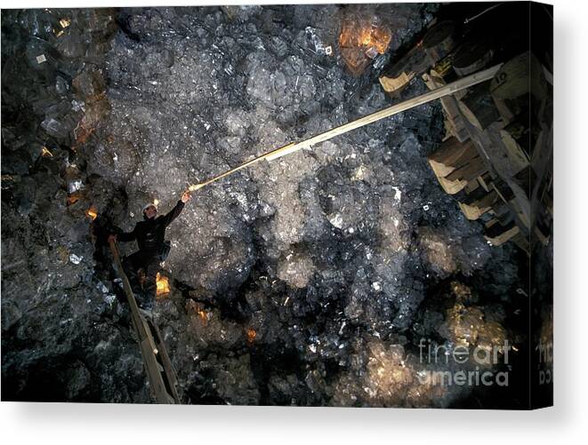 Cave Canvas Print featuring the photograph Humidity Measurement by Patrick Landmann/science Photo Library