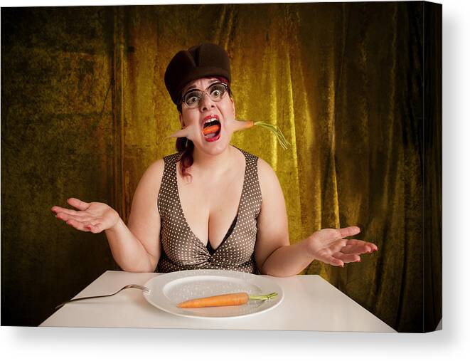 Humour Canvas Print featuring the photograph I Hate Diets! by Christine Von Diepenbroek