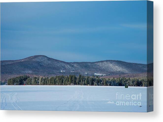 Maine Canvas Print featuring the photograph Ice Fishing by Alana Ranney
