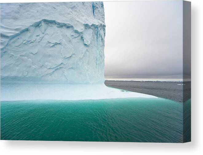 Scenics Canvas Print featuring the photograph Iceberg With Steep Walls, Antarctic by Eastcott Momatiuk