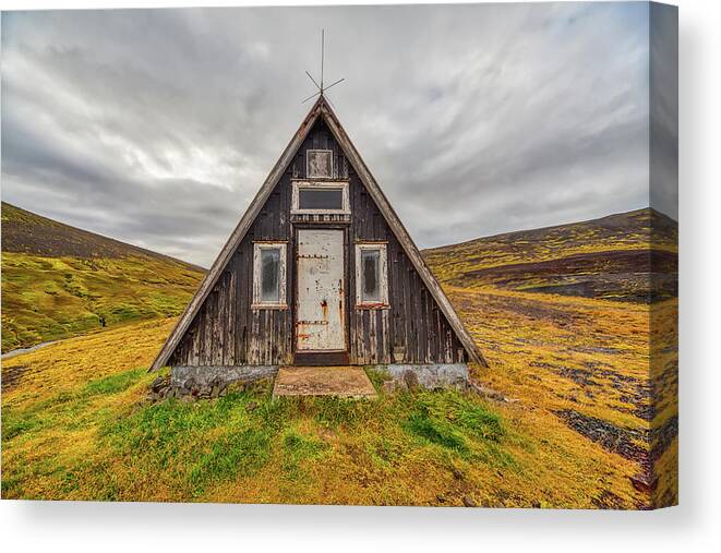 David Letts Canvas Print featuring the photograph Iceland Chalet by David Letts