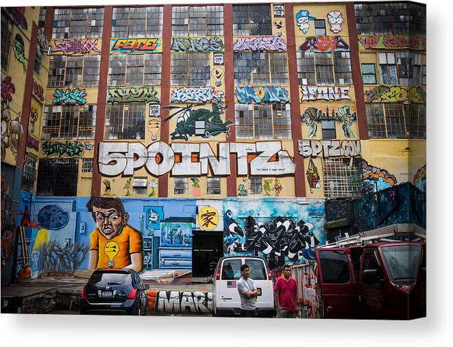 Artist Canvas Print featuring the photograph Iconic New York Graffiti Landmark To Be by Andrew Burton