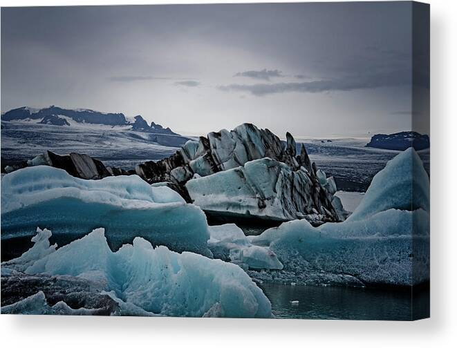 Iceland Canvas Print featuring the photograph Icy Stegosaurus by Jim Cook