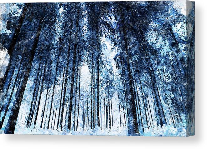 Forest Canvas Print featuring the painting If Winter comes - 10 by AM FineArtPrints