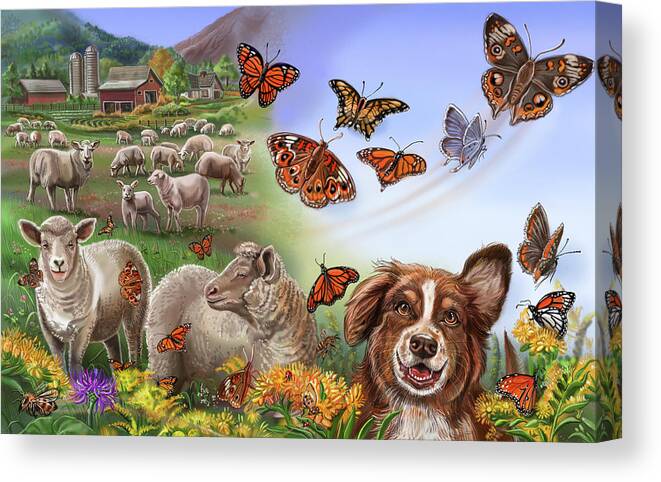 If You Love Honey Spread 10 And 11 Canvas Print featuring the painting If You Love Honey Spread 10 And 11 by Cathy Morrison Illustrates