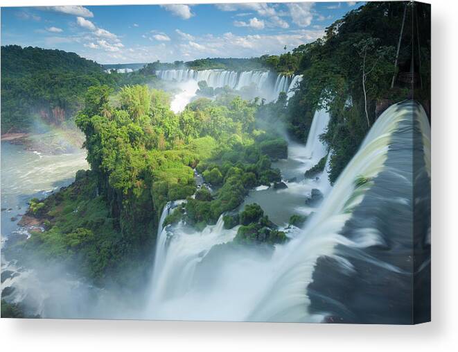 Scenics Canvas Print featuring the photograph Igauzu Falls In Argentina by Grant Ordelheide