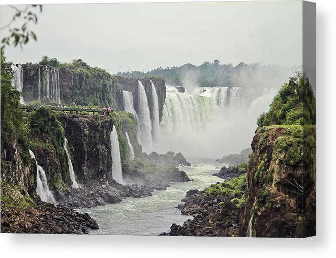 South America Canvas Print featuring the photograph Iguazu Falls by Avi Morag Photography