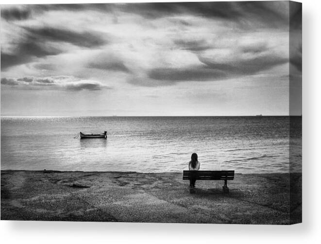 Bench Canvas Print featuring the photograph Impossible Love by Timucin Toprak