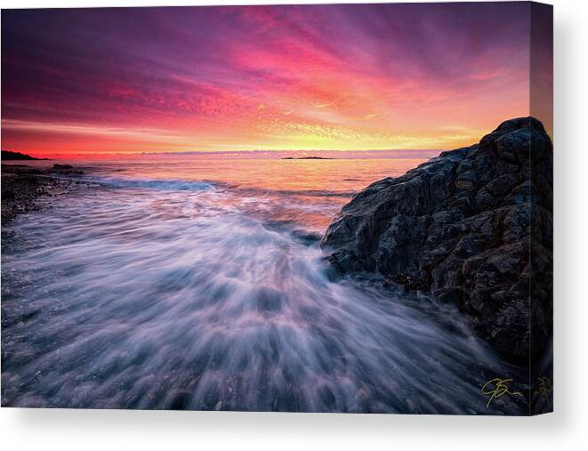Sunrise Canvas Print featuring the photograph In The Beginning There Was Light by Jeff Sinon