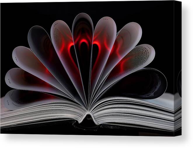 Book Canvas Print featuring the photograph In The Heart Of A Book ... by Jackie Matthews