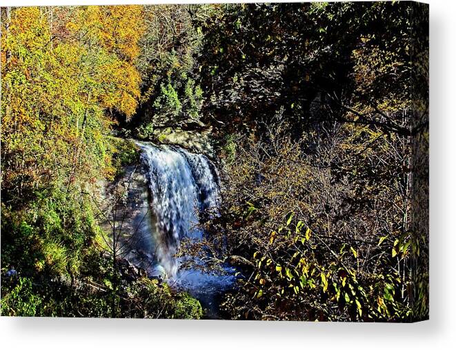 Waterfall Canvas Print featuring the photograph In The Moment by Allen Nice-Webb