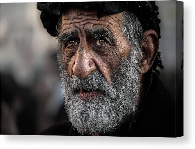 Portrait Canvas Print featuring the photograph In Their Eyes The Story by Hassan Bin Dawood