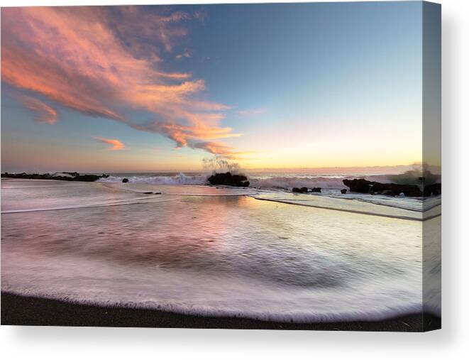 Clouds Canvas Print featuring the photograph Incoming Tide by Debra and Dave Vanderlaan