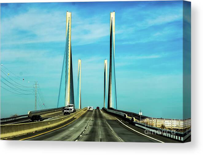 Architecture Canvas Print featuring the photograph Indian River Inlet Bridge Delaware by Thomas Marchessault