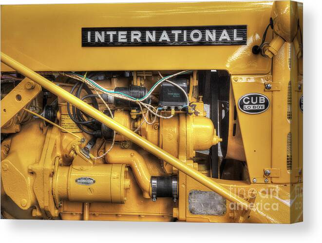 Tractor Canvas Print featuring the photograph International Cub Engine by Mike Eingle