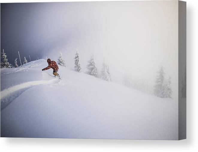 #snow Canvas Print featuring the photograph Into Darkness by Robo Ku?k