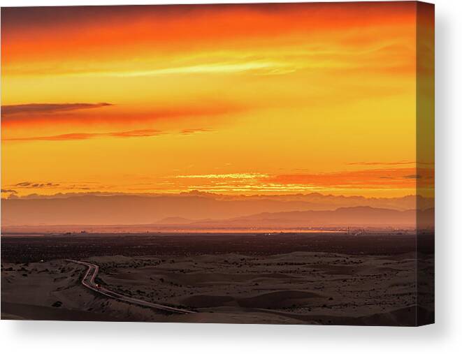 Sunset Canvas Print featuring the photograph Into the Sunset by Local Snaps Photography