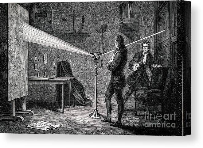 Physicist Canvas Print featuring the drawing Isaac Newton, English Scientist by Print Collector