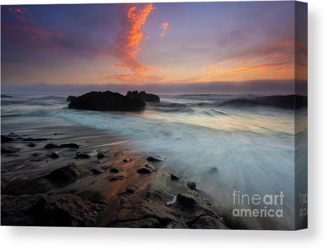 Yachats Canvas Print featuring the photograph Island in the Fog by Michael Dawson