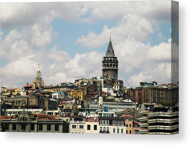 Istanbul Canvas Print featuring the photograph Istanbul Cityscape by Uygar Ozel