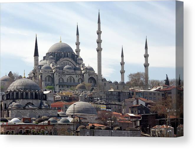 Istanbul Canvas Print featuring the photograph Istanbul In Turkey by Steve Allen