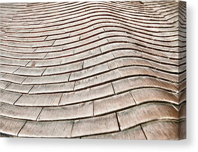 Outdoors Canvas Print featuring the photograph Japanese Wooden Roof by By Kiko Yera