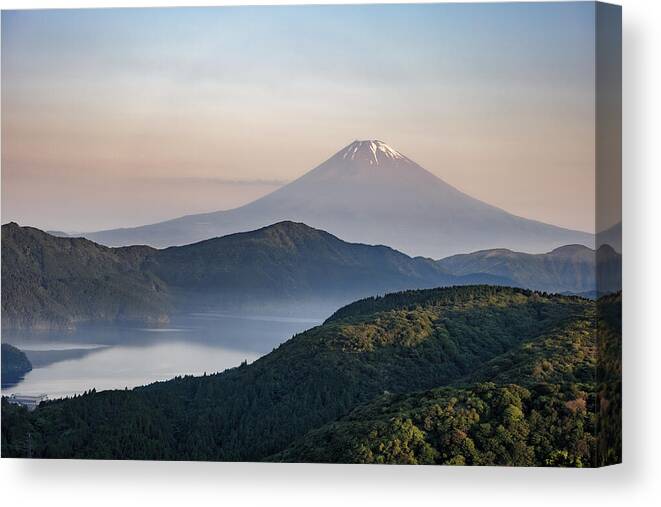 Japan Canvas Print featuring the photograph Japan\'s Mt. Fuji Seen From Hakone. by Dai Hirayama