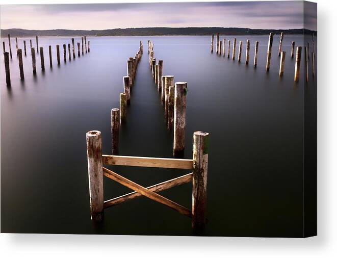 Tranquility Canvas Print featuring the photograph Jetty by Geoffrey Gilson Photography